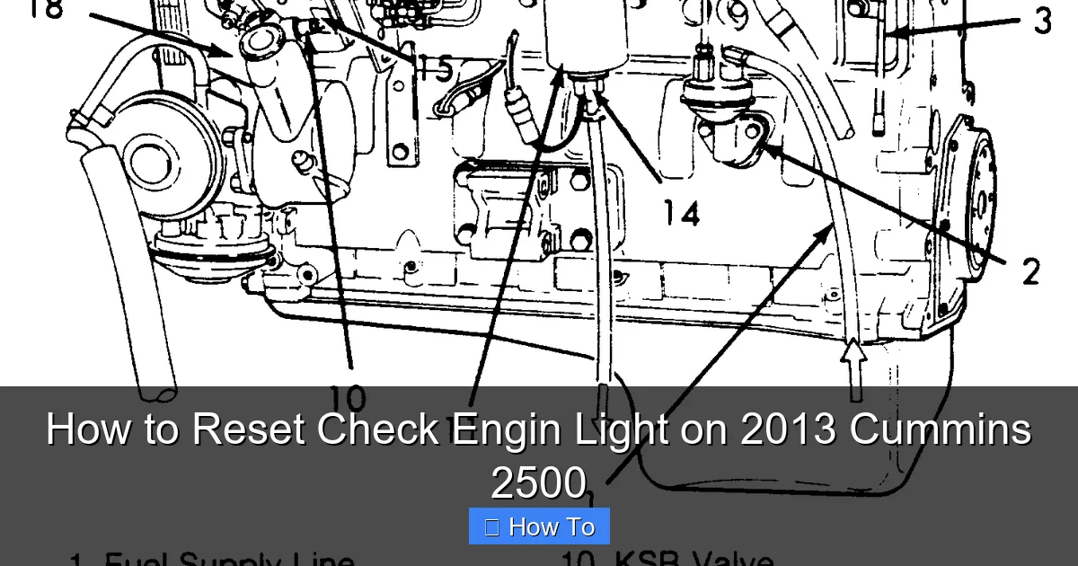 How to Reset Check Engin Light on 2013 Cummins 2500