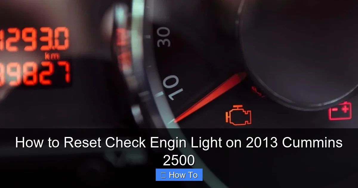 How to Reset Check Engin Light on 2013 Cummins 2500