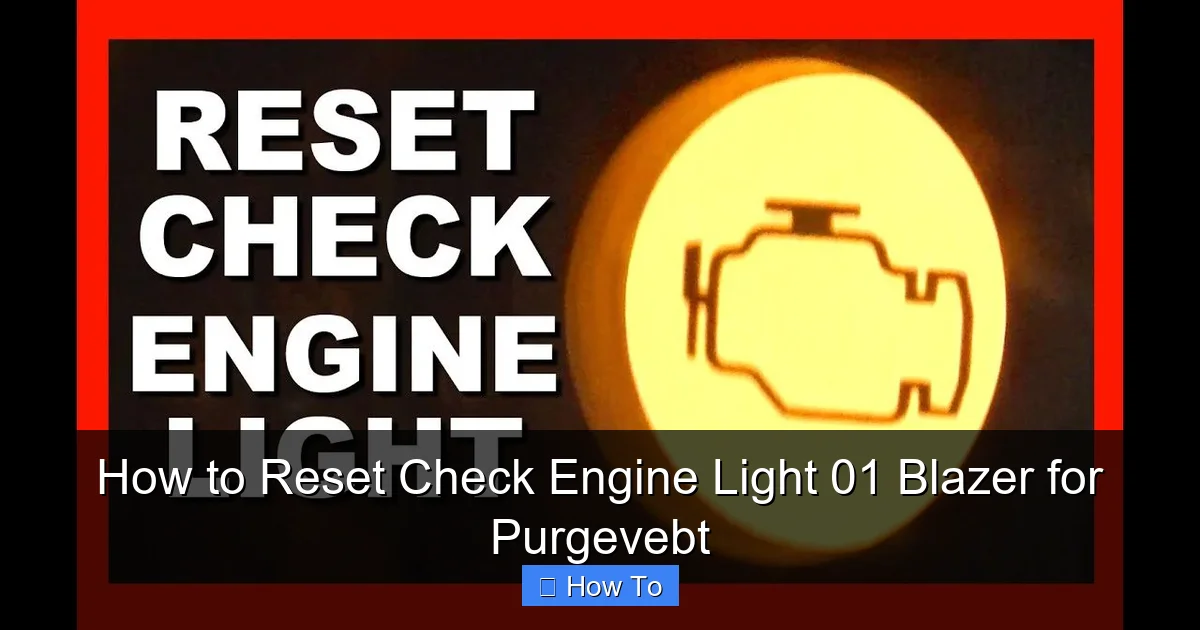 How to Reset Check Engine Light 01 Blazer for Purgevebt