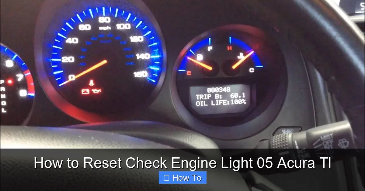 How to Reset Check Engine Light 05 Acura Tl