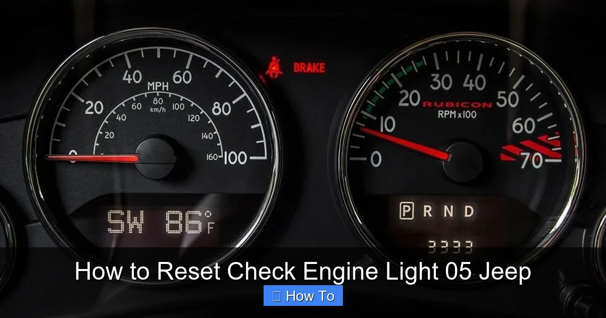 How to Reset Check Engine Light 05 Jeep