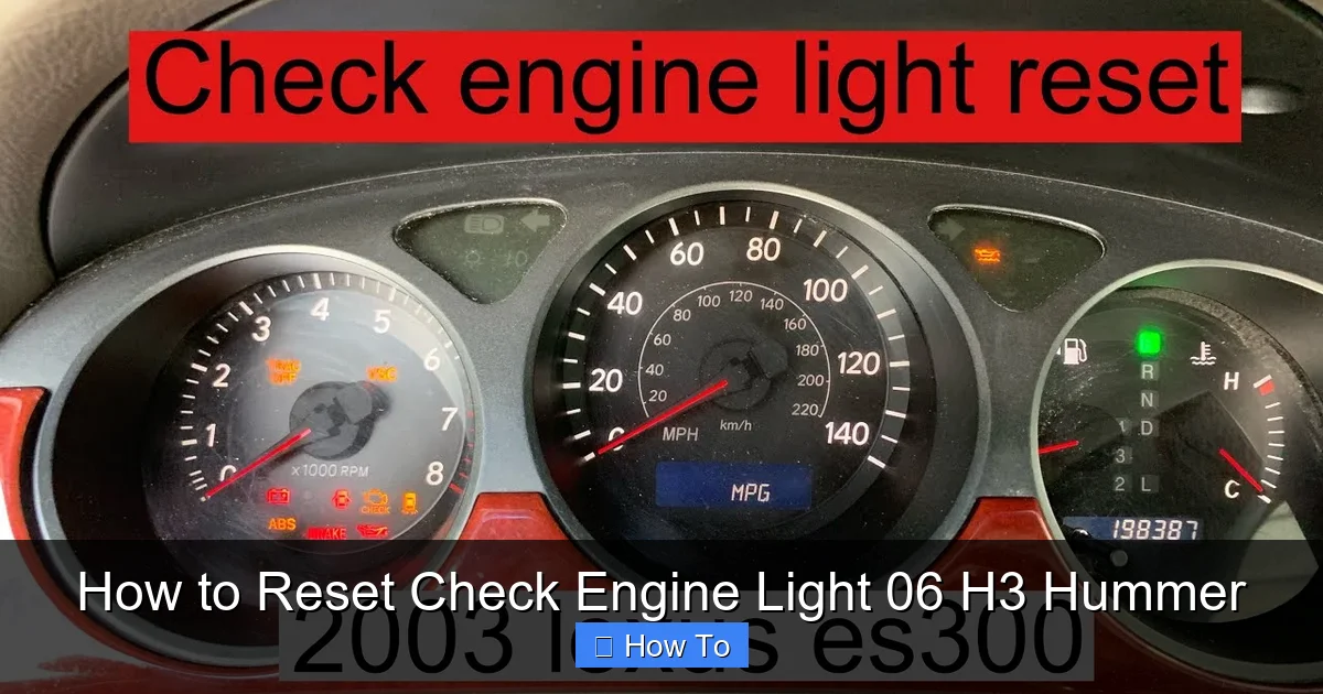 How to Reset Check Engine Light 06 H3 Hummer