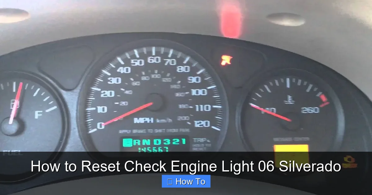 How to Reset Check Engine Light 06 Silverado