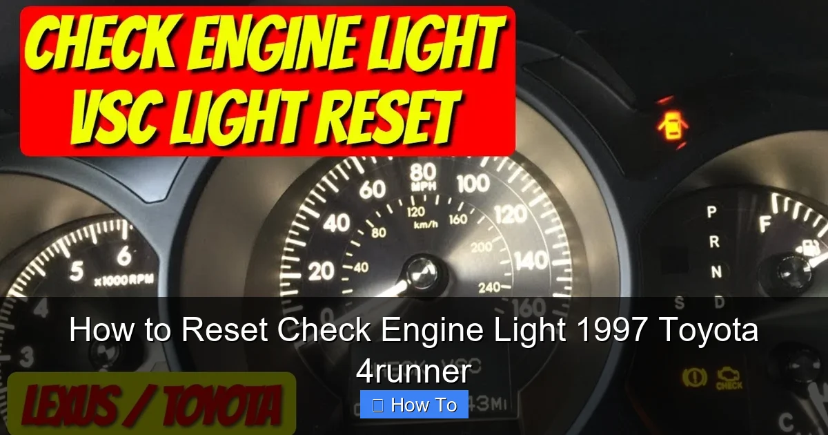 How to Reset Check Engine Light 1997 Toyota 4runner