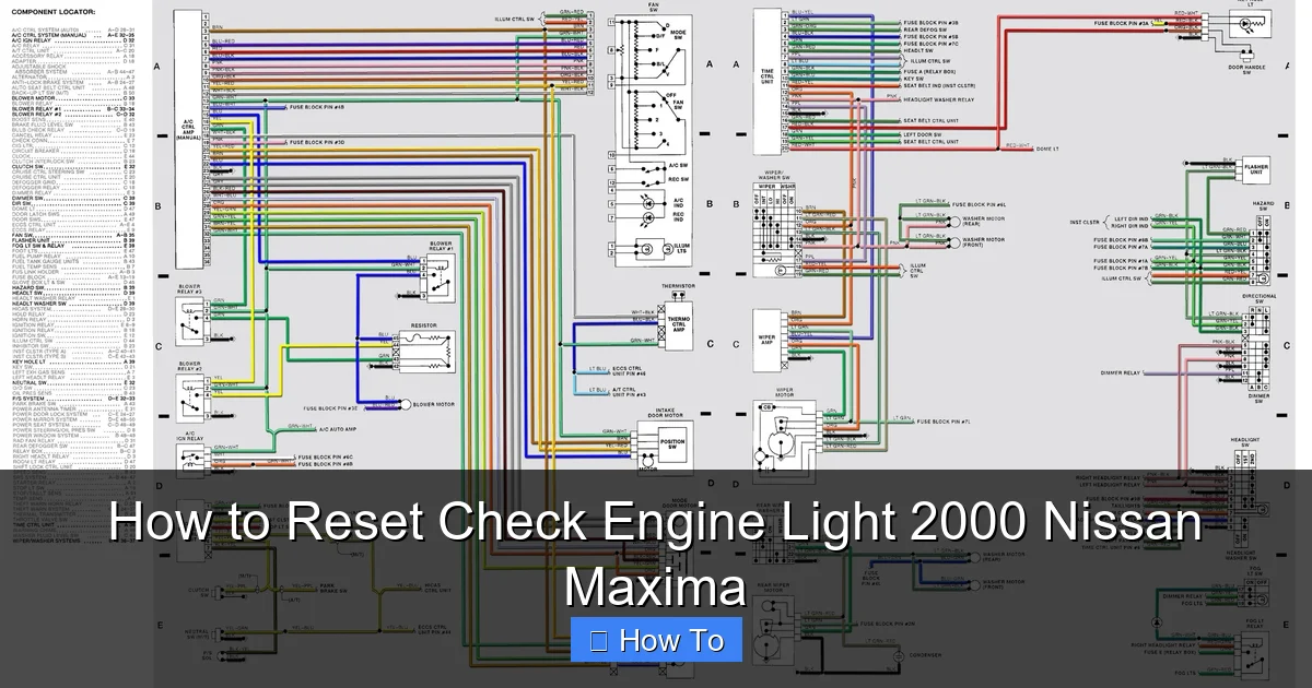 How to Reset Check Engine Light 2000 Nissan Maxima