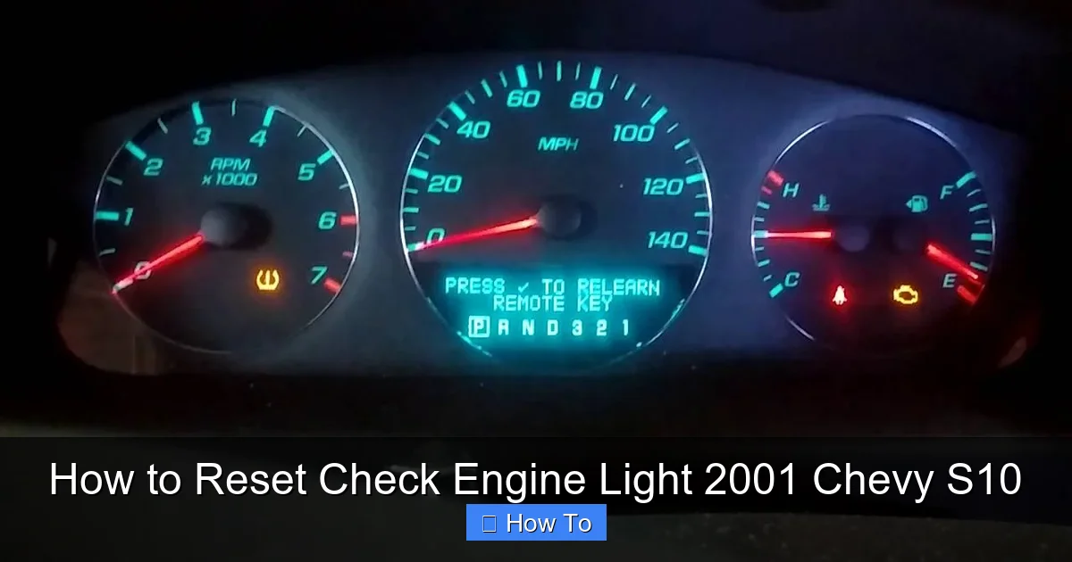How to Reset Check Engine Light 2001 Chevy S10