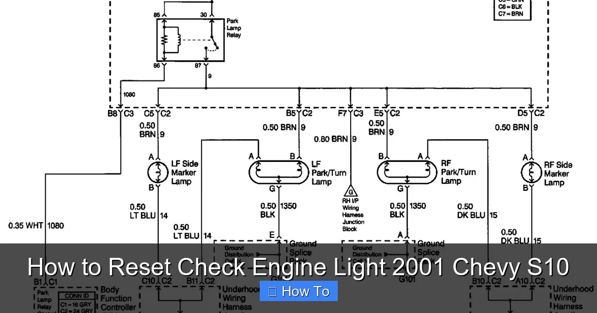How to Reset Check Engine Light 2001 Chevy S10
