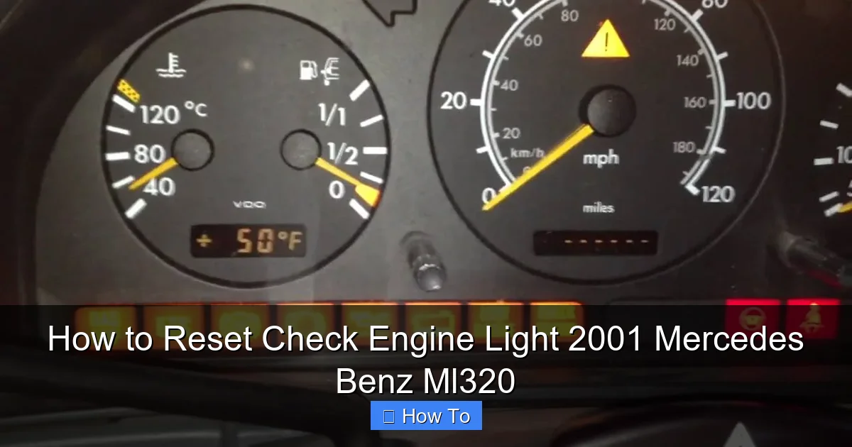 How to Reset Check Engine Light 2001 Mercedes Benz Ml320