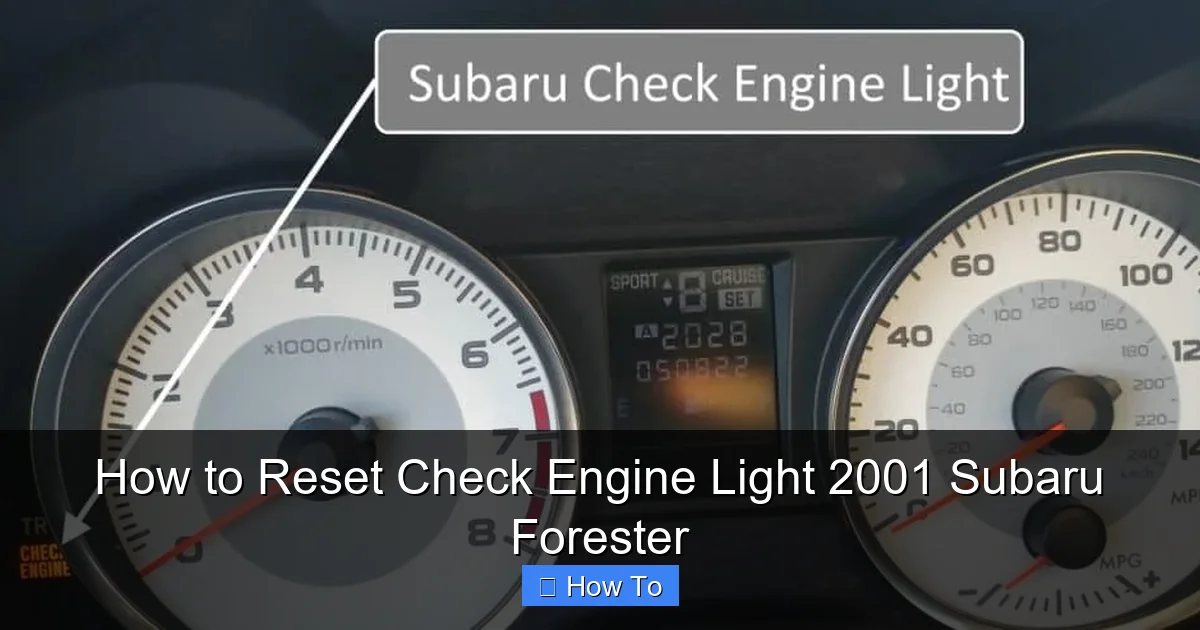 How to Reset Check Engine Light 2001 Subaru Forester