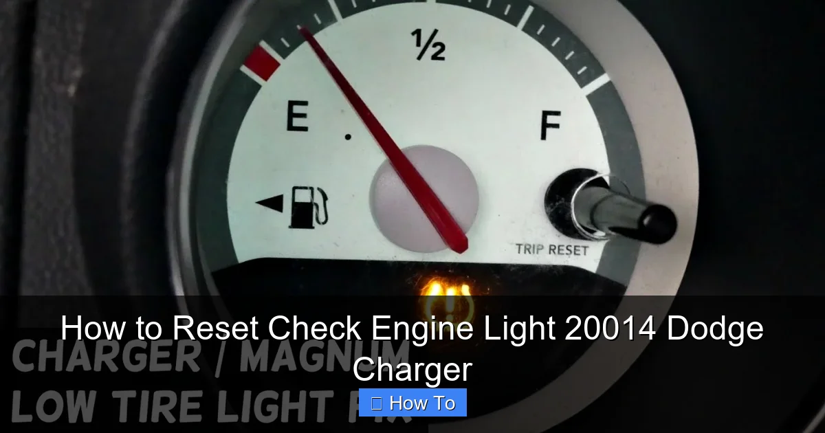 How to Reset Check Engine Light 20014 Dodge Charger