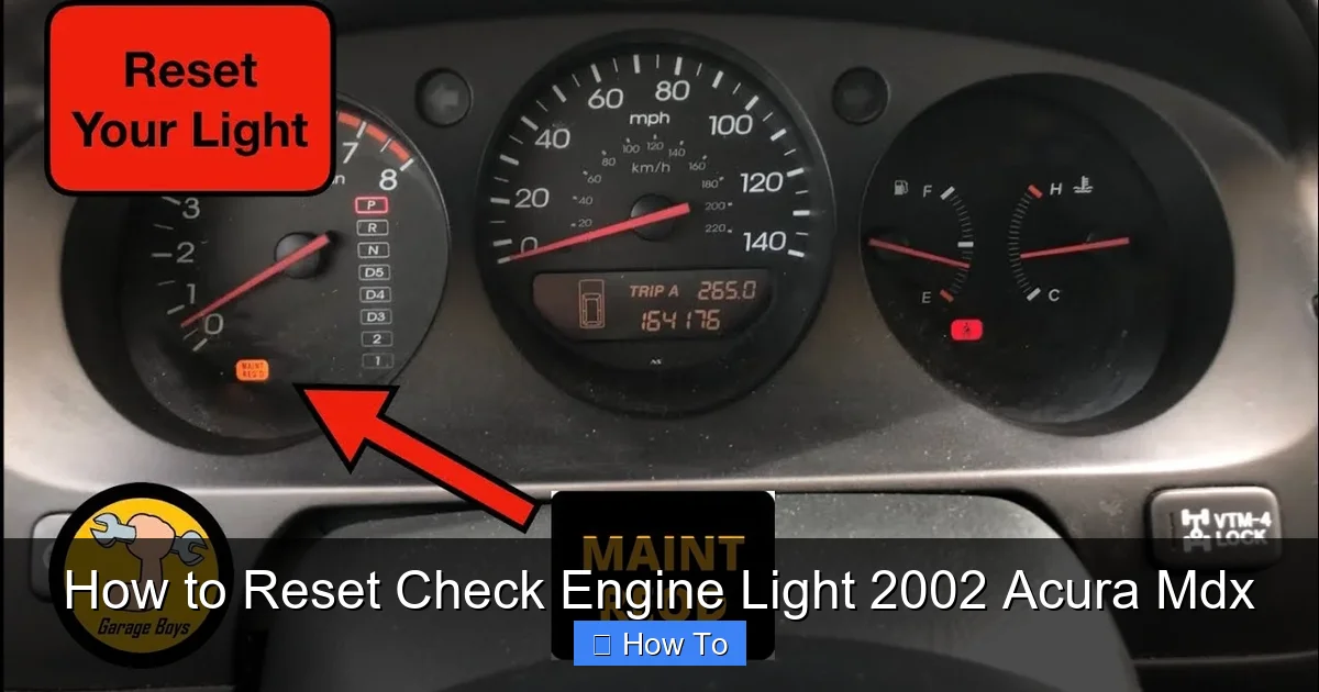 How to Reset Check Engine Light 2002 Acura Mdx