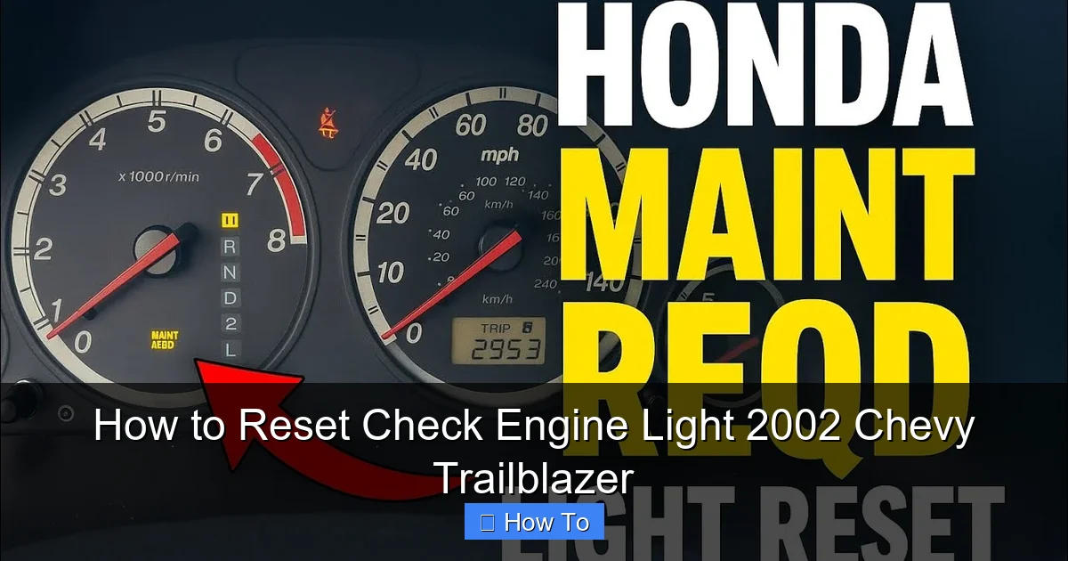How to Reset Check Engine Light 2002 Chevy Trailblazer