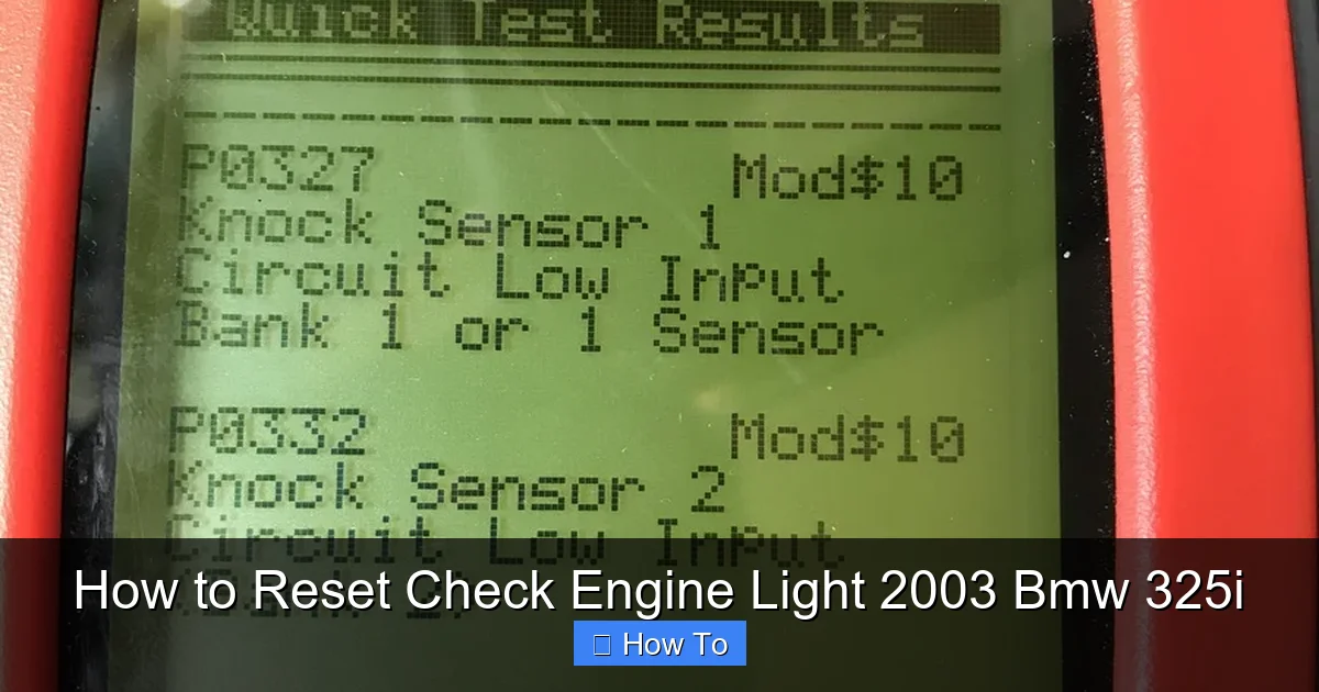 How to Reset Check Engine Light 2003 Bmw 325i