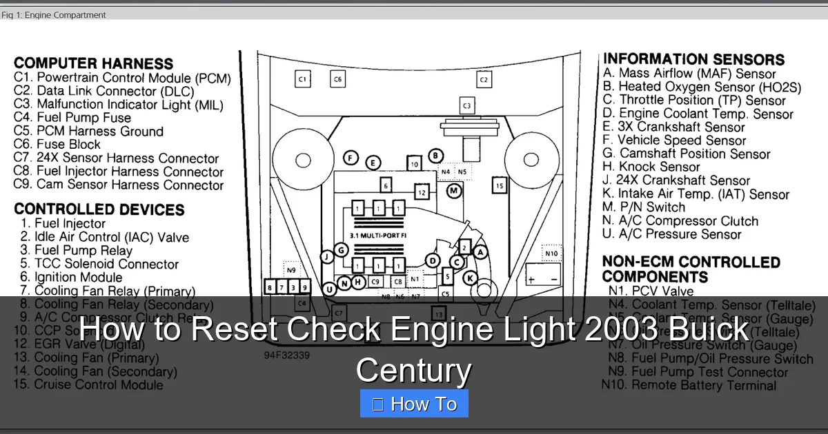 How to Reset Check Engine Light 2003 Buick Century