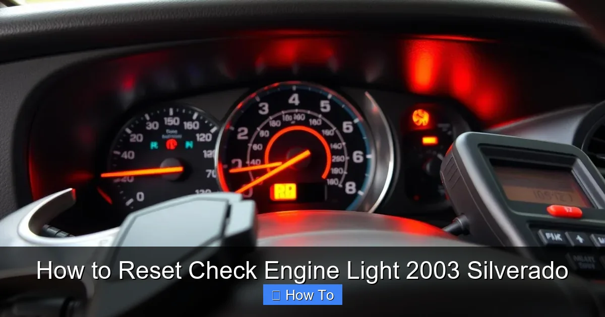 How to Reset Check Engine Light 2003 Silverado