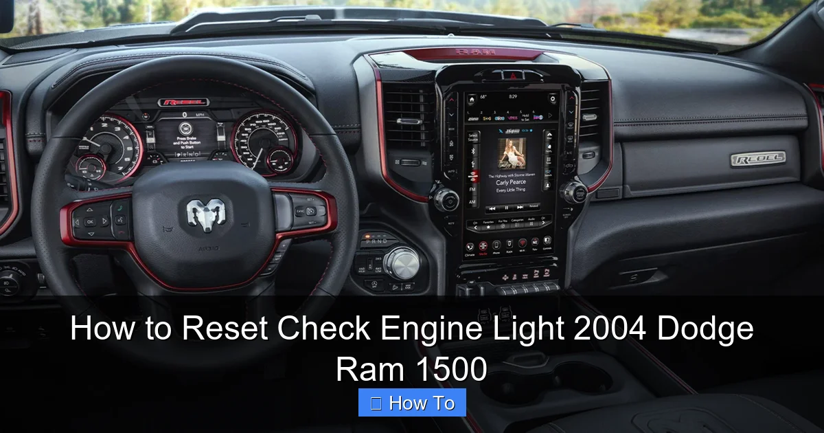How to Reset Check Engine Light 2004 Dodge Ram 1500