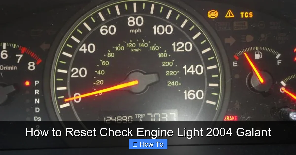 How to Reset Check Engine Light 2004 Galant