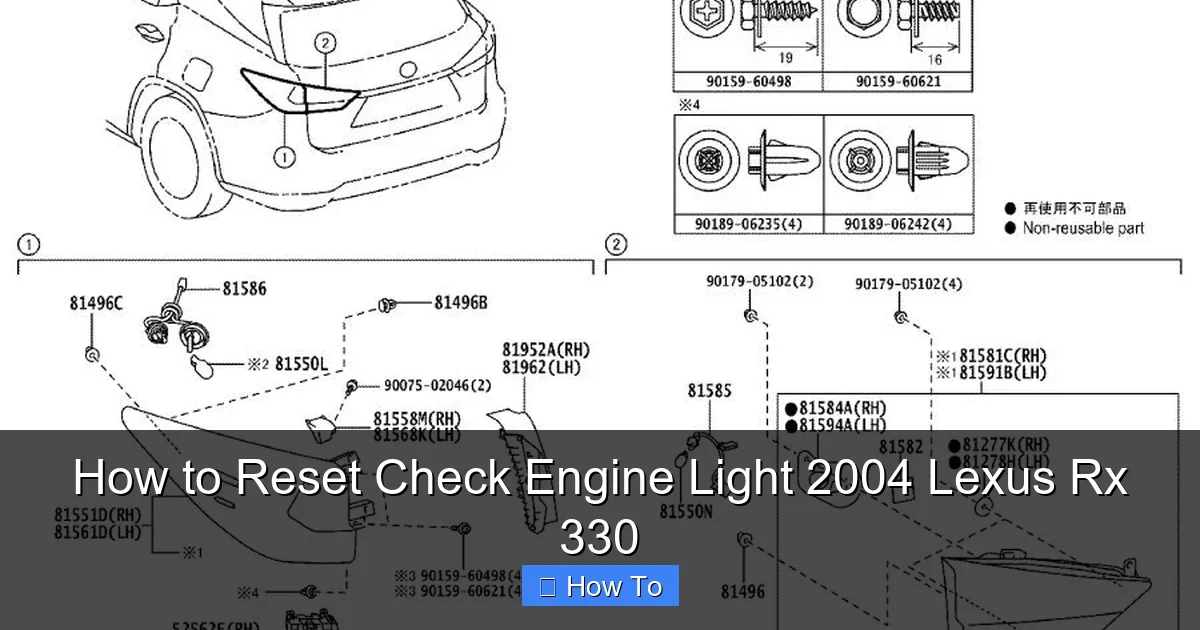 How to Reset Check Engine Light 2004 Lexus Rx 330