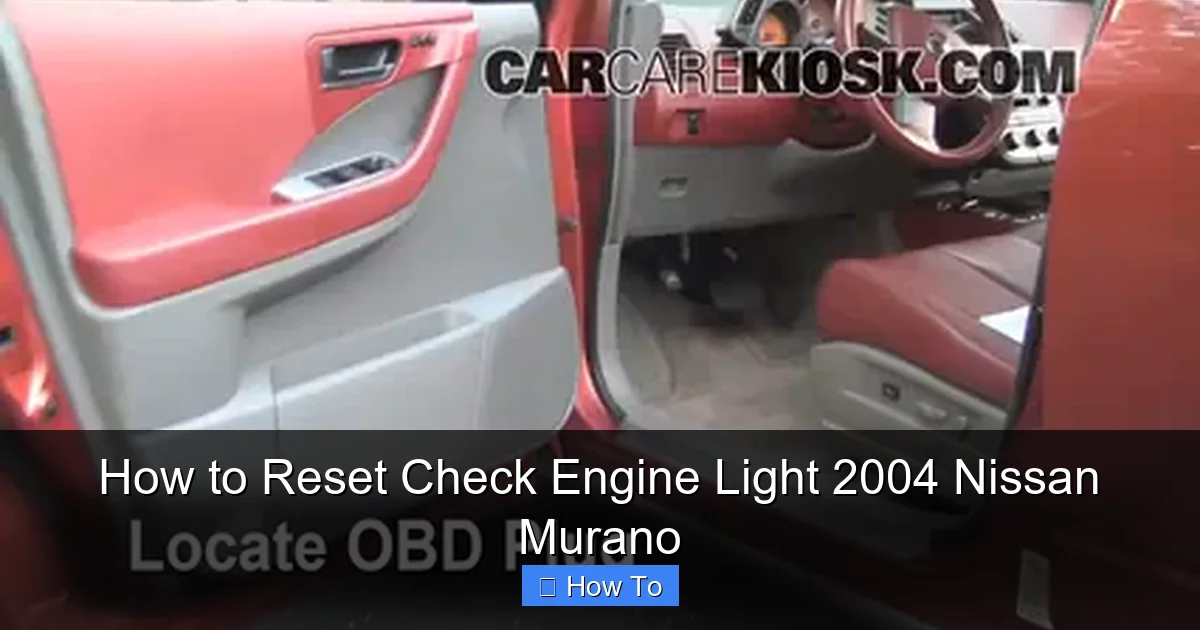 How to Reset Check Engine Light 2004 Nissan Murano