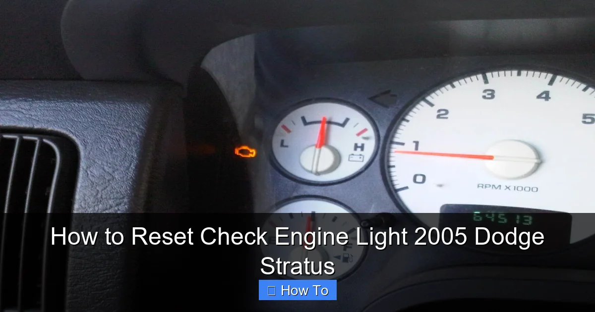 How to Reset Check Engine Light 2005 Dodge Stratus