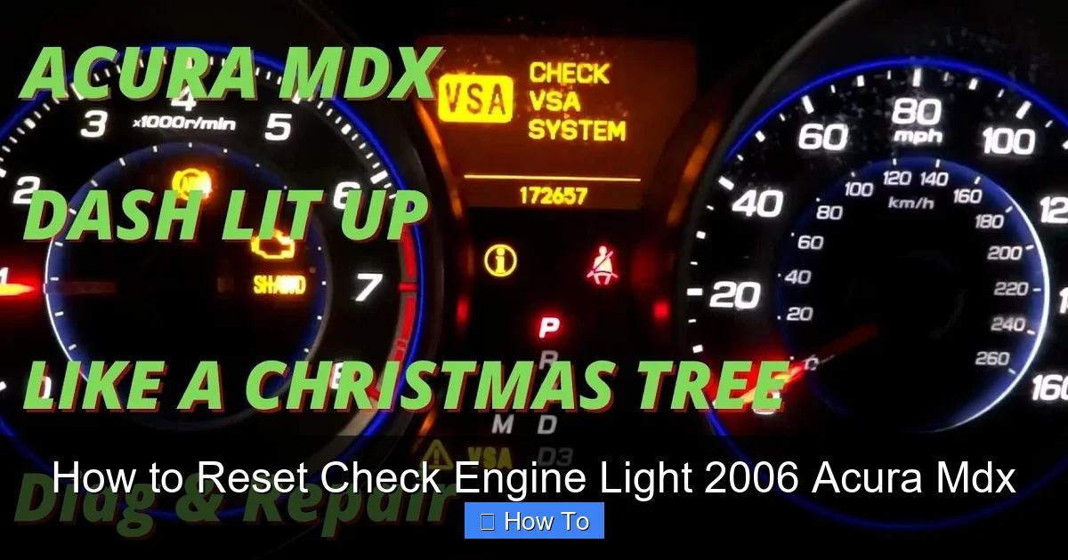 How to Reset Check Engine Light 2006 Acura Mdx