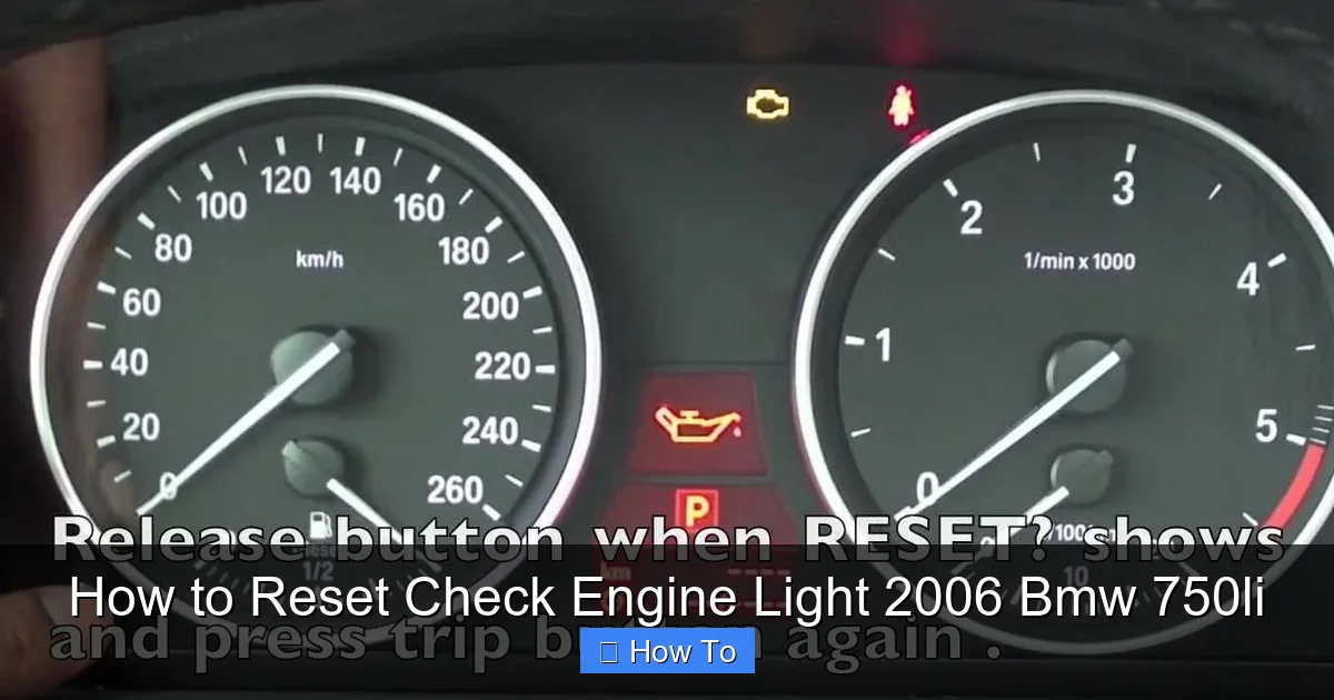 How to Reset Check Engine Light 2006 Bmw 750li