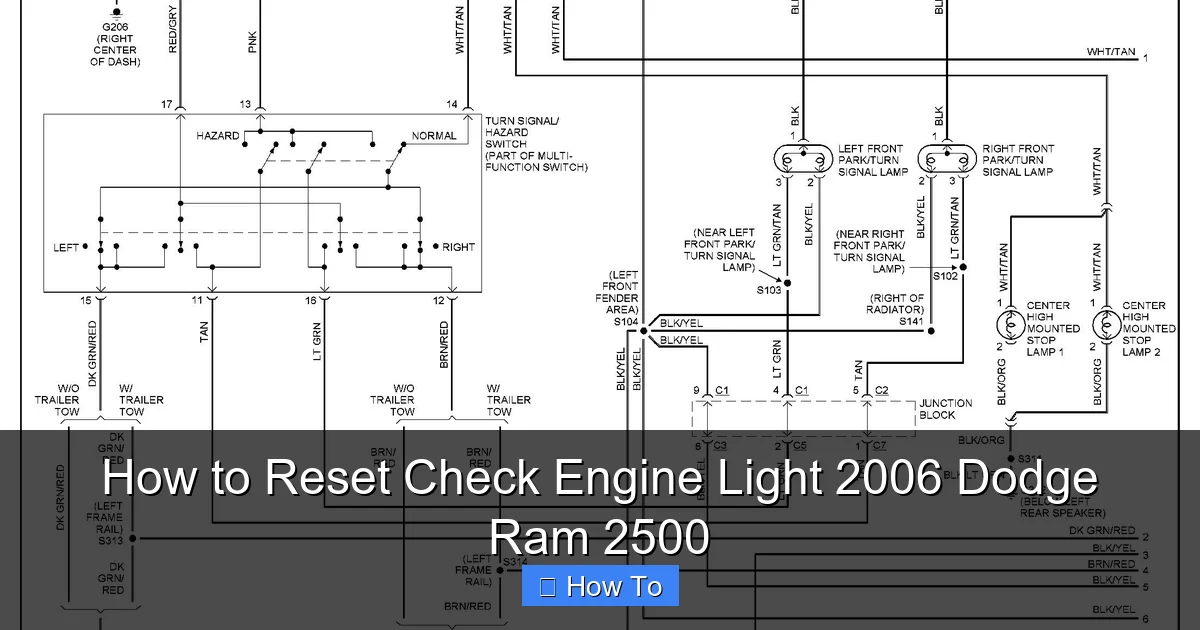 How to Reset Check Engine Light 2006 Dodge Ram 2500
