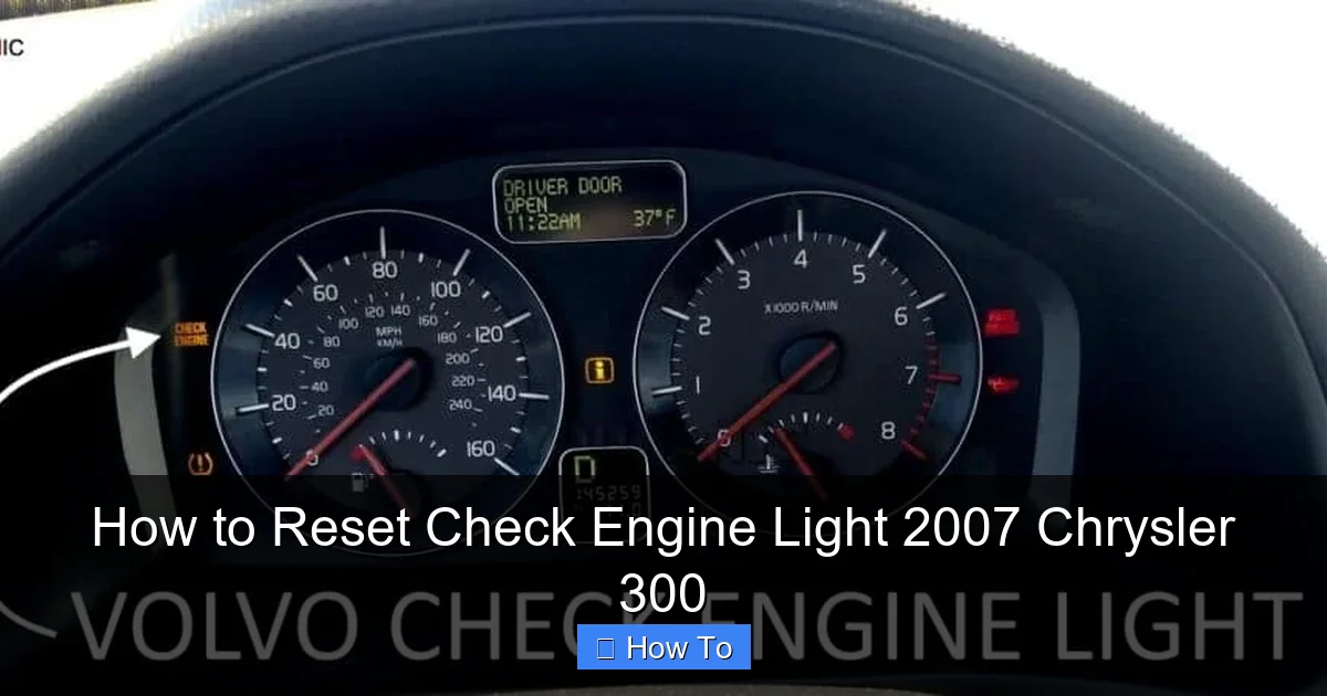 How to Reset Check Engine Light 2007 Chrysler 300