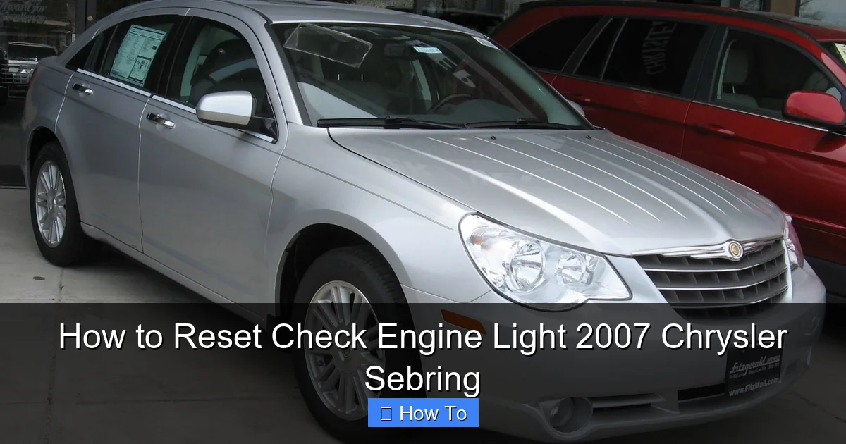 How to Reset Check Engine Light 2007 Chrysler Sebring