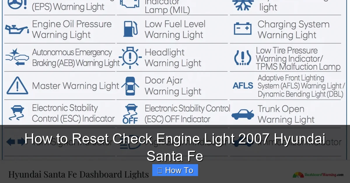 How to Reset Check Engine Light 2007 Hyundai Santa Fe