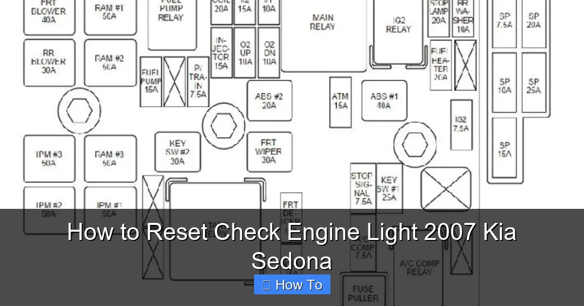 How to Reset Check Engine Light 2007 Kia Sedona