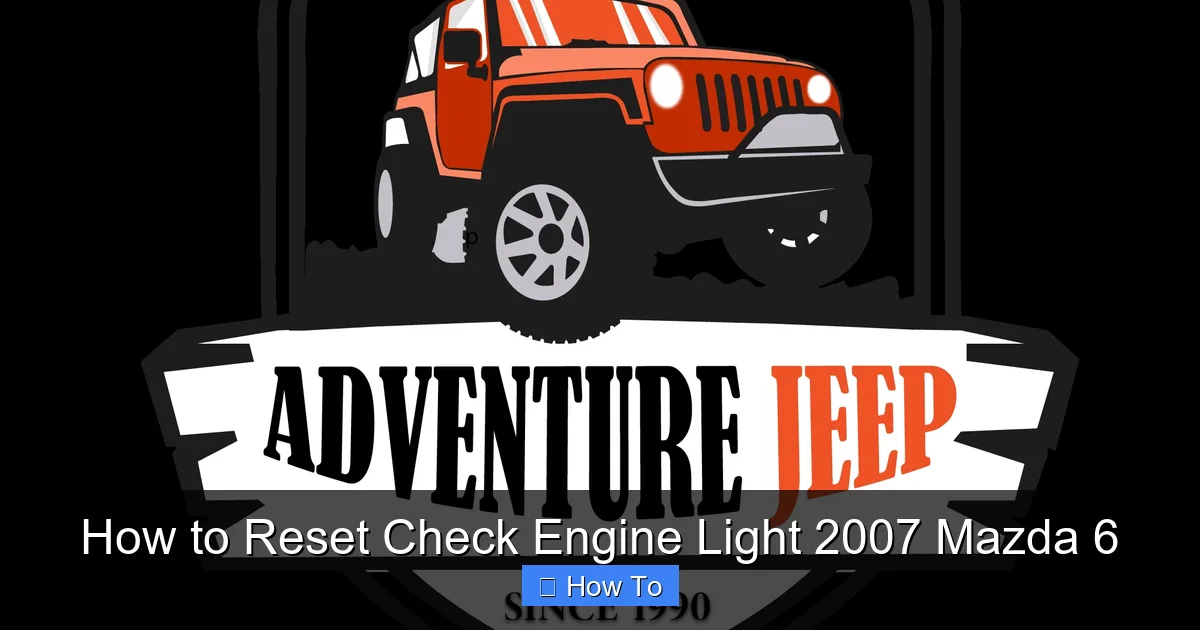 How to Reset Check Engine Light 2007 Mazda 6