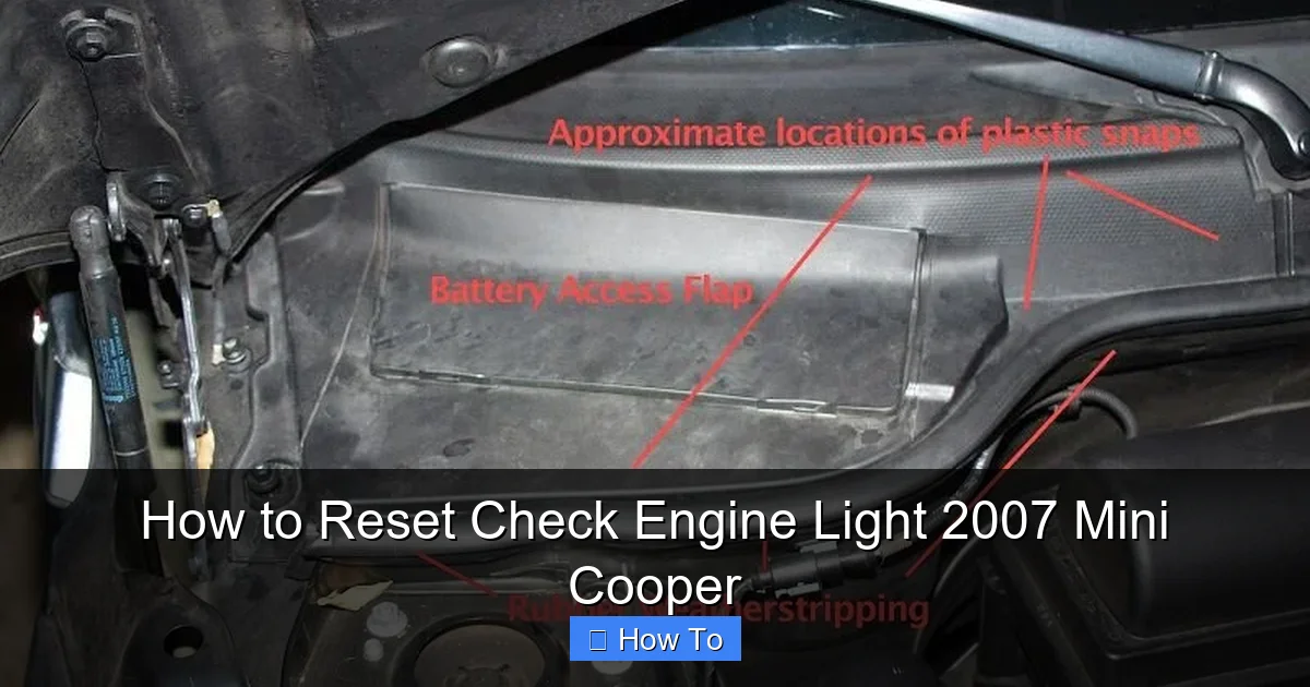 How to Reset Check Engine Light 2007 Mini Cooper