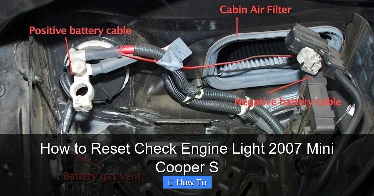 How to Reset Check Engine Light 2007 Mini Cooper S