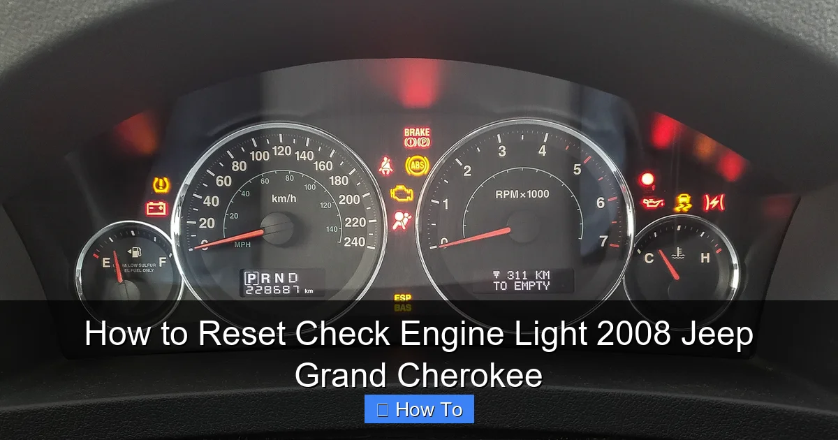 How to Reset Check Engine Light 2008 Jeep Grand Cherokee