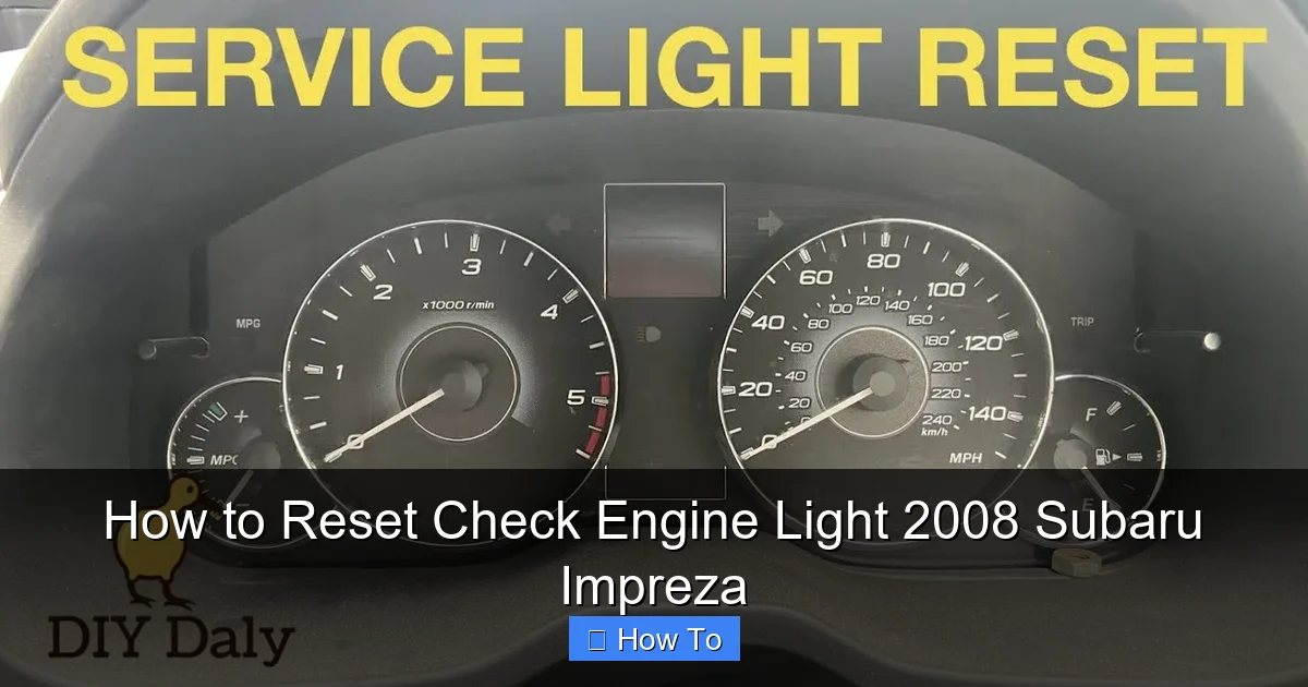 How to Reset Check Engine Light 2008 Subaru Impreza