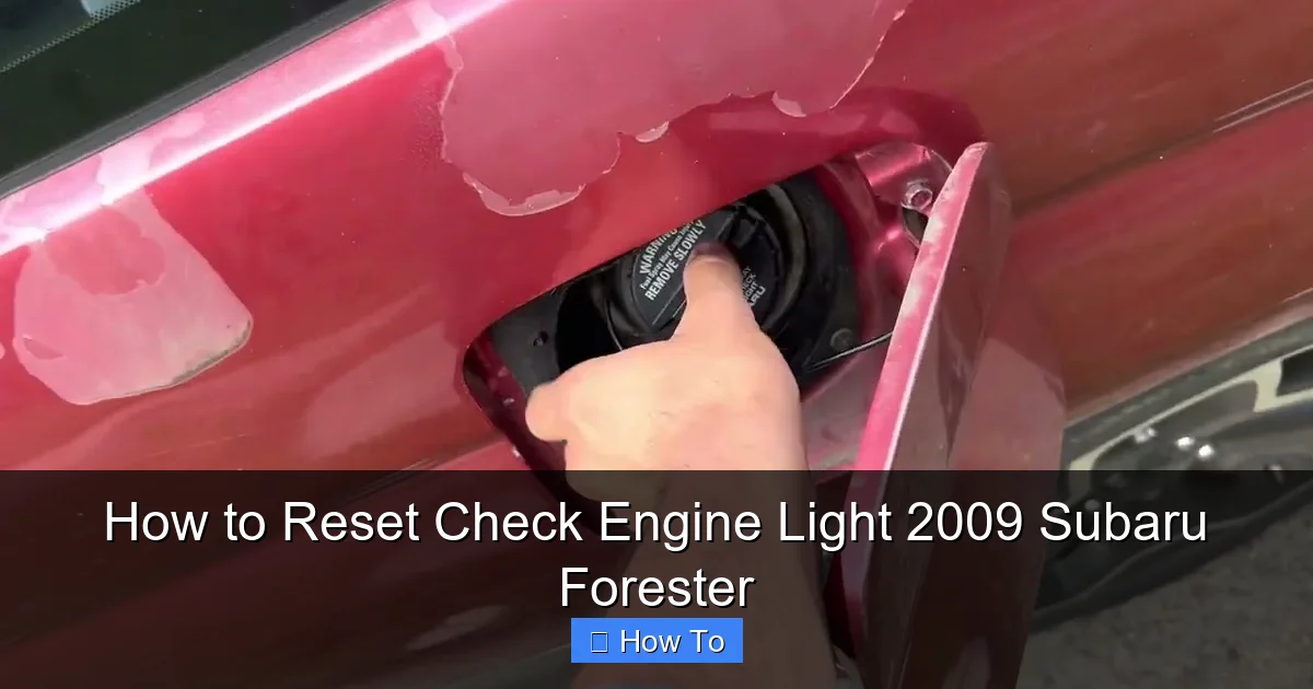 How to Reset Check Engine Light 2009 Subaru Forester