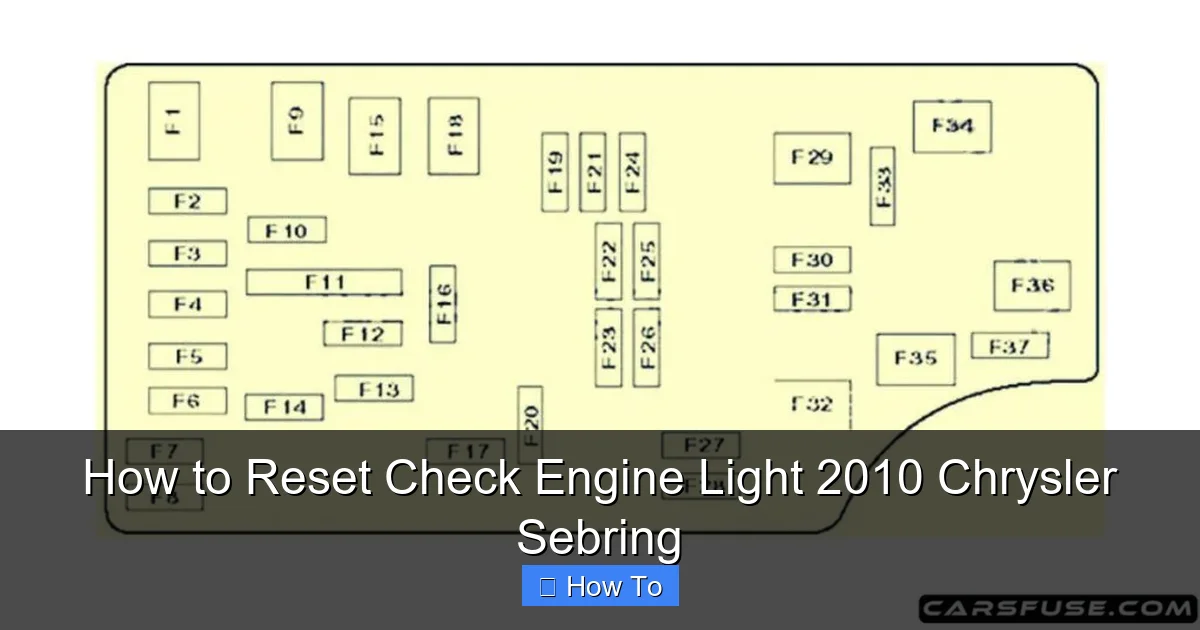 How to Reset Check Engine Light 2010 Chrysler Sebring