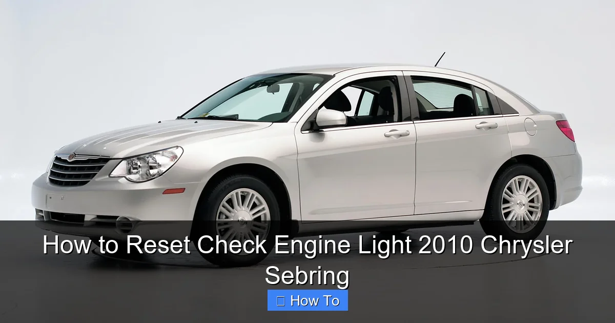 How to Reset Check Engine Light 2010 Chrysler Sebring