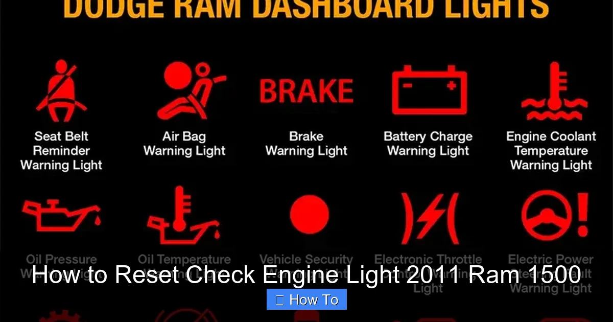 How to Reset Check Engine Light 2011 Ram 1500