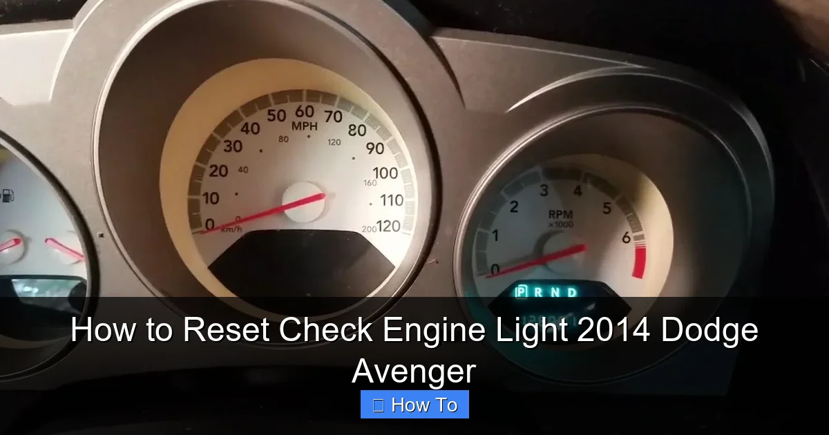How to Reset Check Engine Light 2014 Dodge Avenger