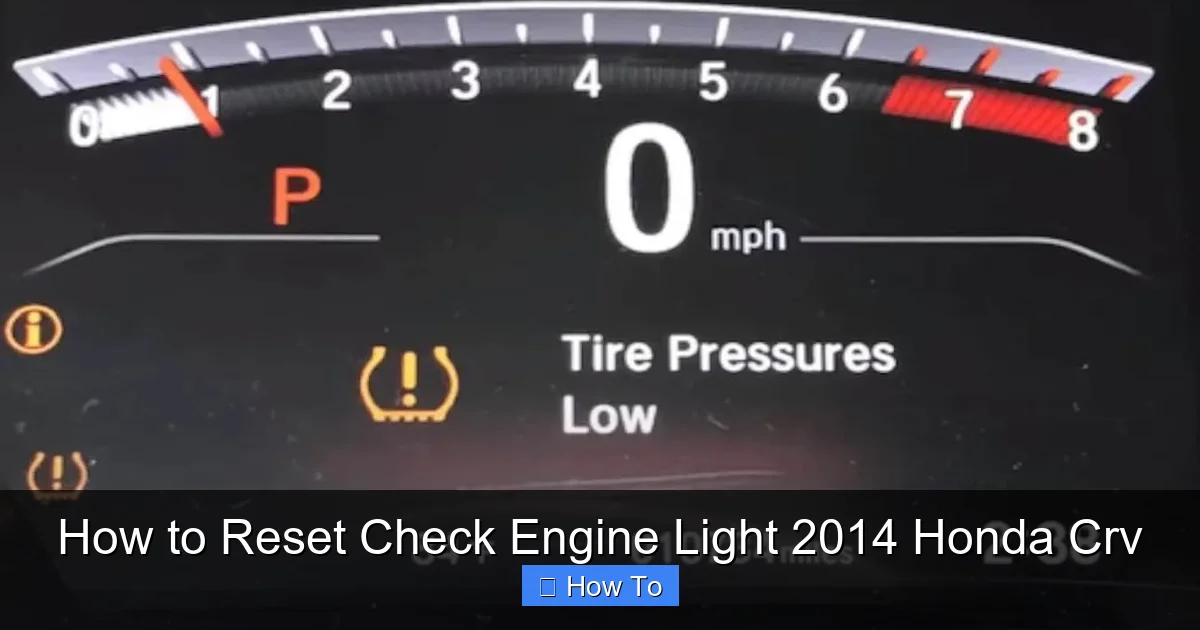 How to Reset Check Engine Light 2014 Honda Crv