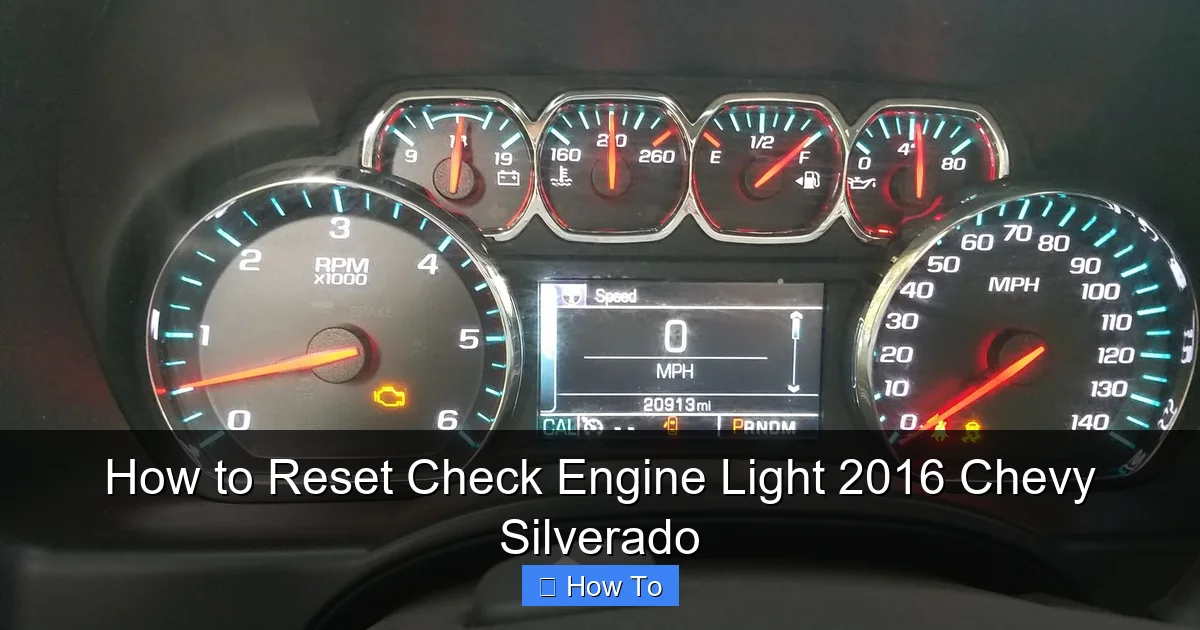 How to Reset Check Engine Light 2016 Chevy Silverado
