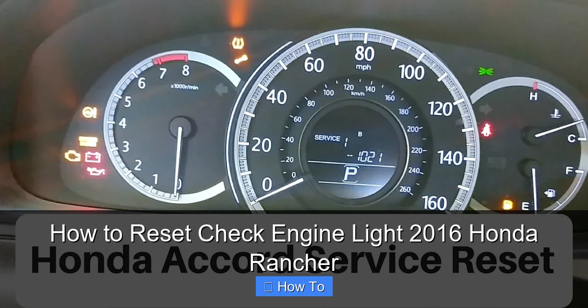 How to Reset Check Engine Light 2016 Honda Rancher