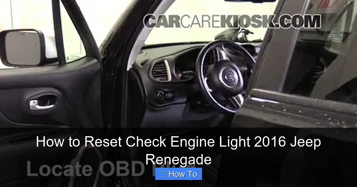 How to Reset Check Engine Light 2016 Jeep Renegade