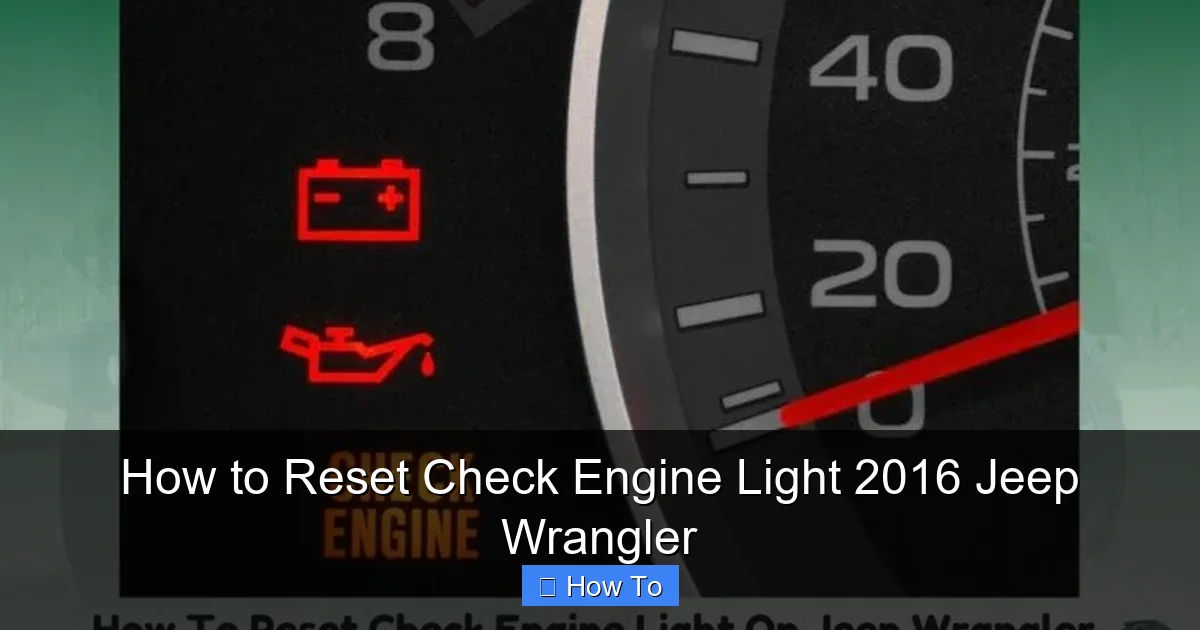 How to Reset Check Engine Light 2016 Jeep Wrangler