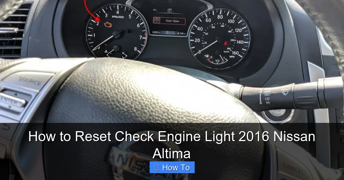 How to Reset Check Engine Light 2016 Nissan Altima