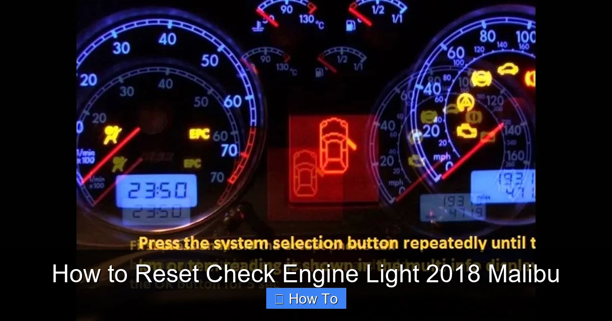 How to Reset Check Engine Light 2018 Malibu