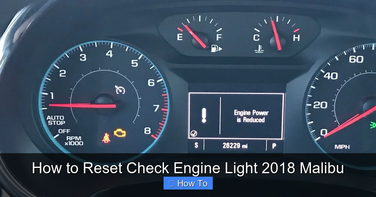 How to Reset Check Engine Light 2018 Malibu