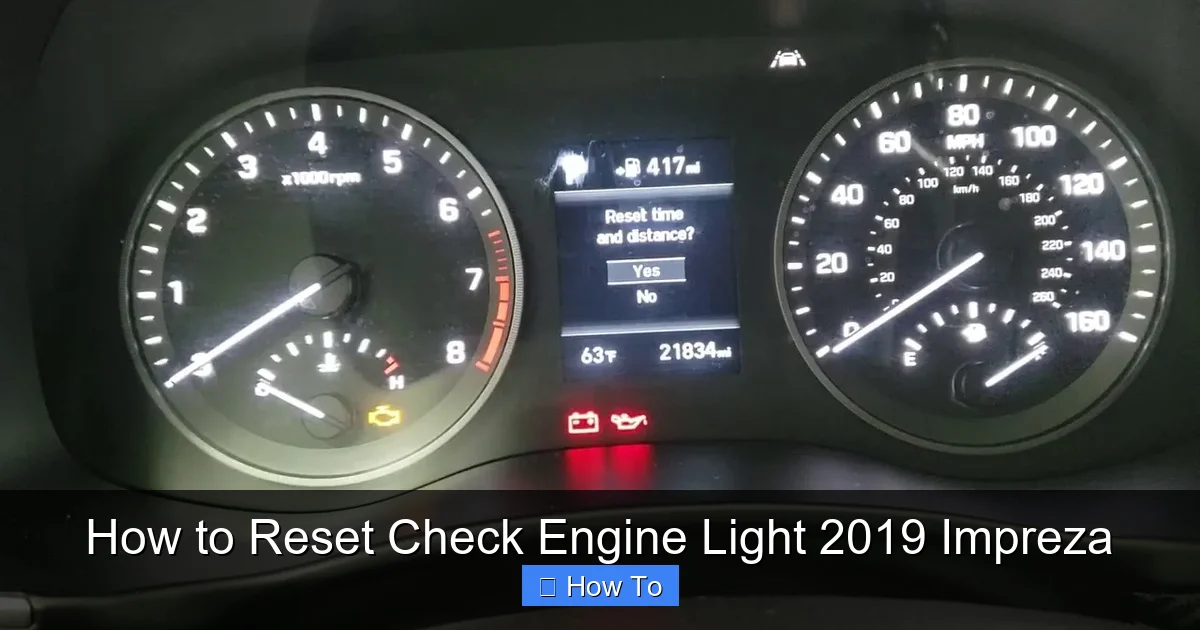 How to Reset Check Engine Light 2019 Impreza